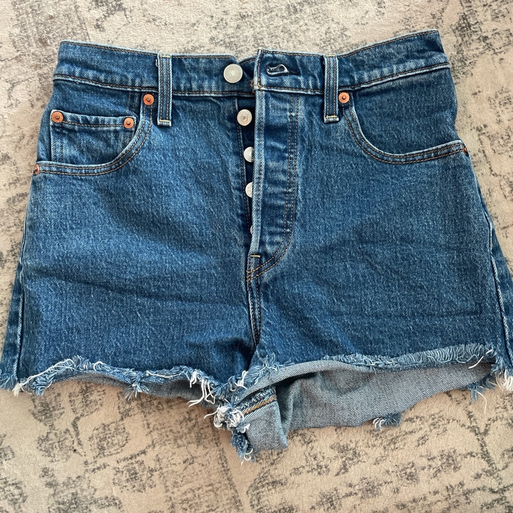Levi's Blue Jean Shorts High-Waisted Cut-Off